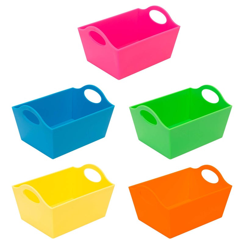 Simplify Neon, 5 Pack, Mini Storage Containers, Bins, Drawer, Office Organization, Good for Toys, Hair Accessories, Bobby Pins, Q-Tips, Small Items - Image 1